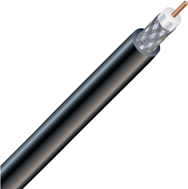 Rg6u Gas Injected Coaxial Cable, Black, 500 Ft.
