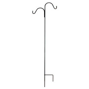 84-inch Double Offset Shepherd's Hook In Black Powder Coated Steel