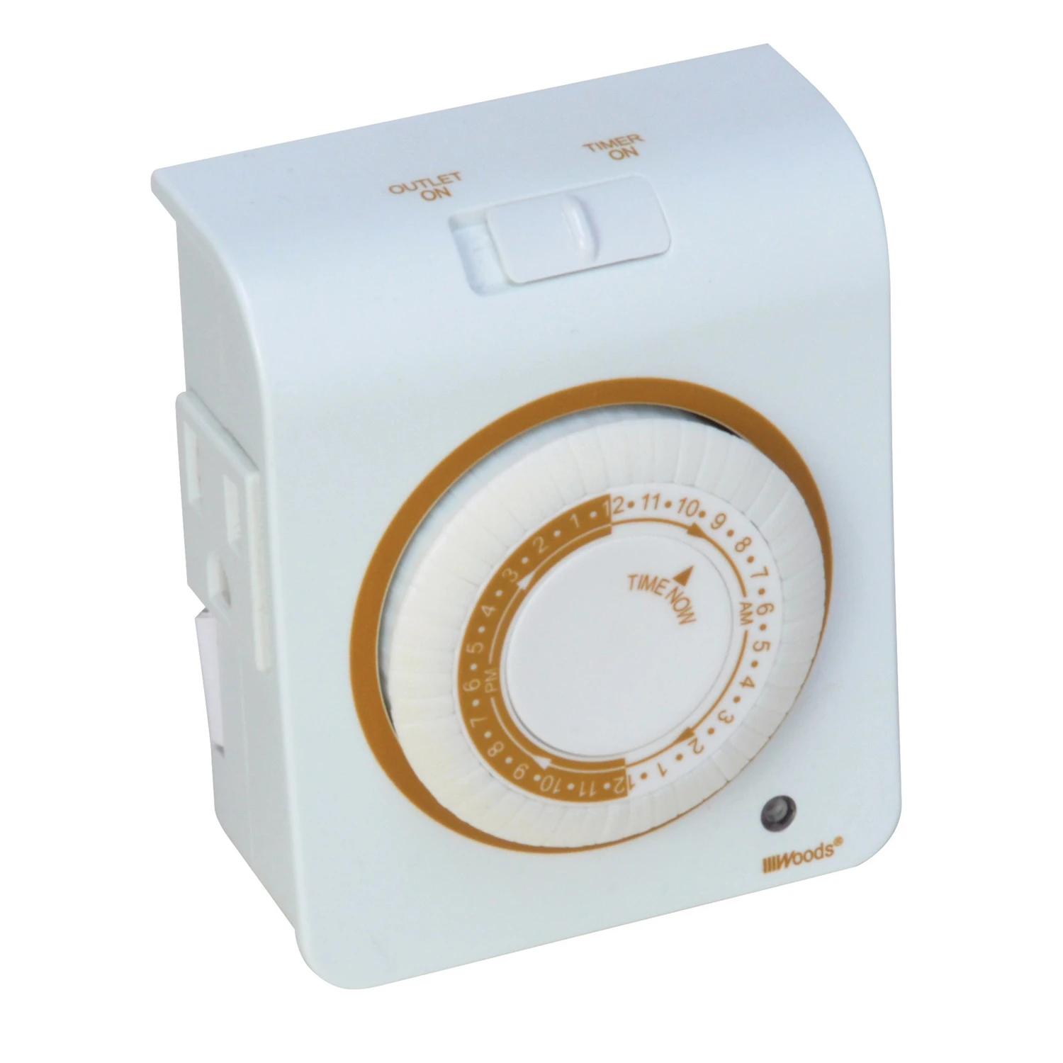 15-amp 24-hour Indoor Mechanical Timer With Dual Outlets, Model 50021wd