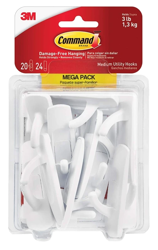 Utility Hooks, Medium, 20-pk.