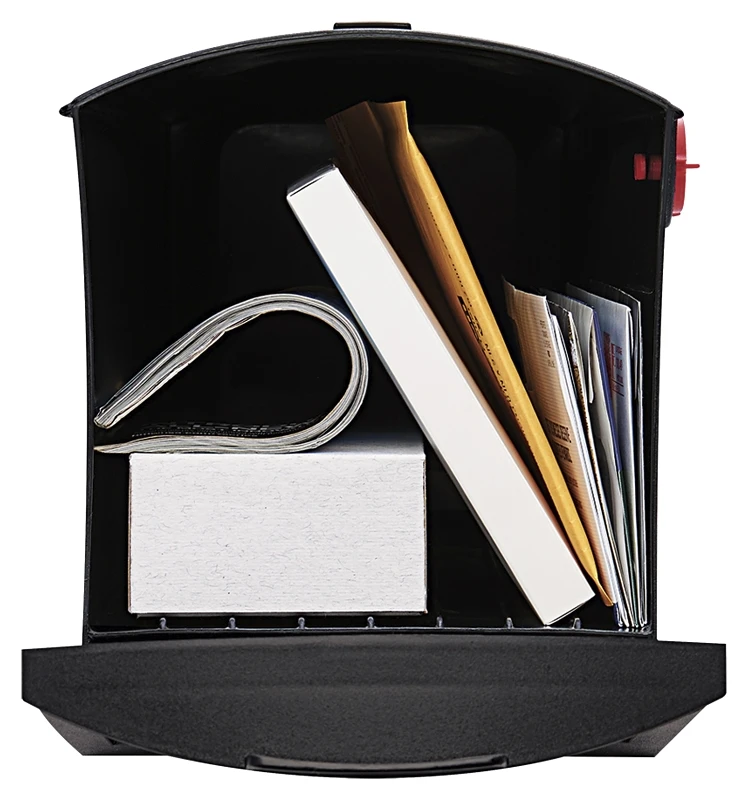 Patriot Black Plastic Medium Post Mount Mailbox - Gmb505bam