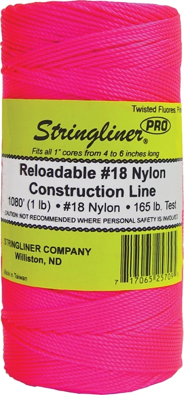 Twisted Nylon Twine #18, 1080 Feet, Fluorescent Pink, Model 35709