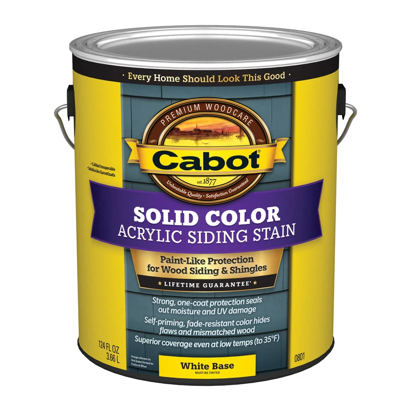 Solid Color Acrylic Siding & Fence Stain, White Base, 1 Gallon