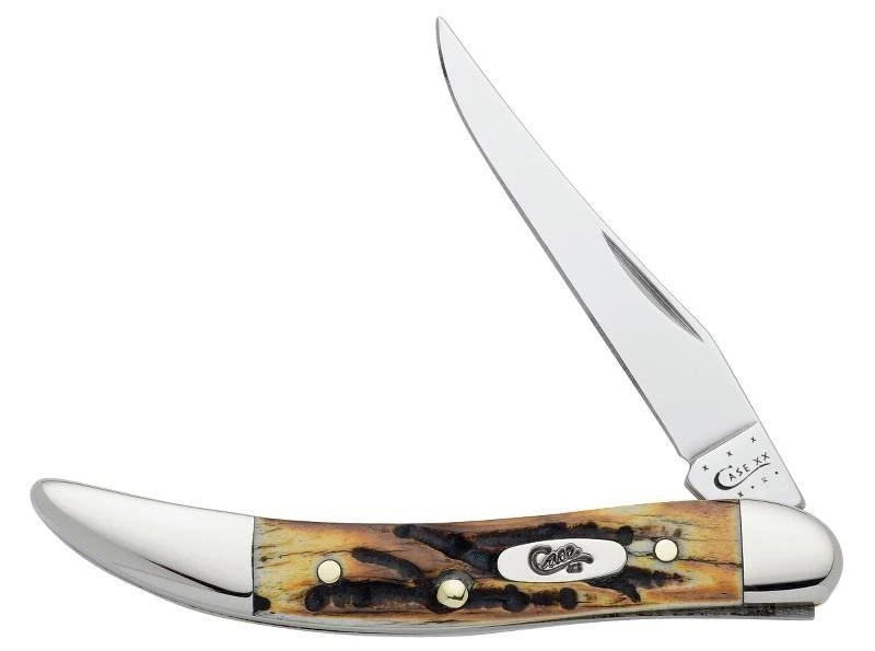 Small Texas Toothpick Pocket Knife With Genuine Stag Handle And Stainless Steel Blade
