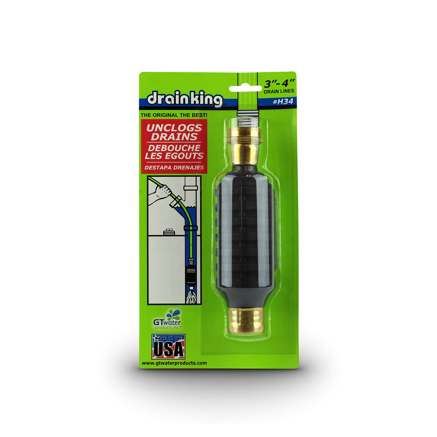 Power Hose Drain Cleaner For Fast Clog Removal In Main, Outdoor, And Basement Drains
