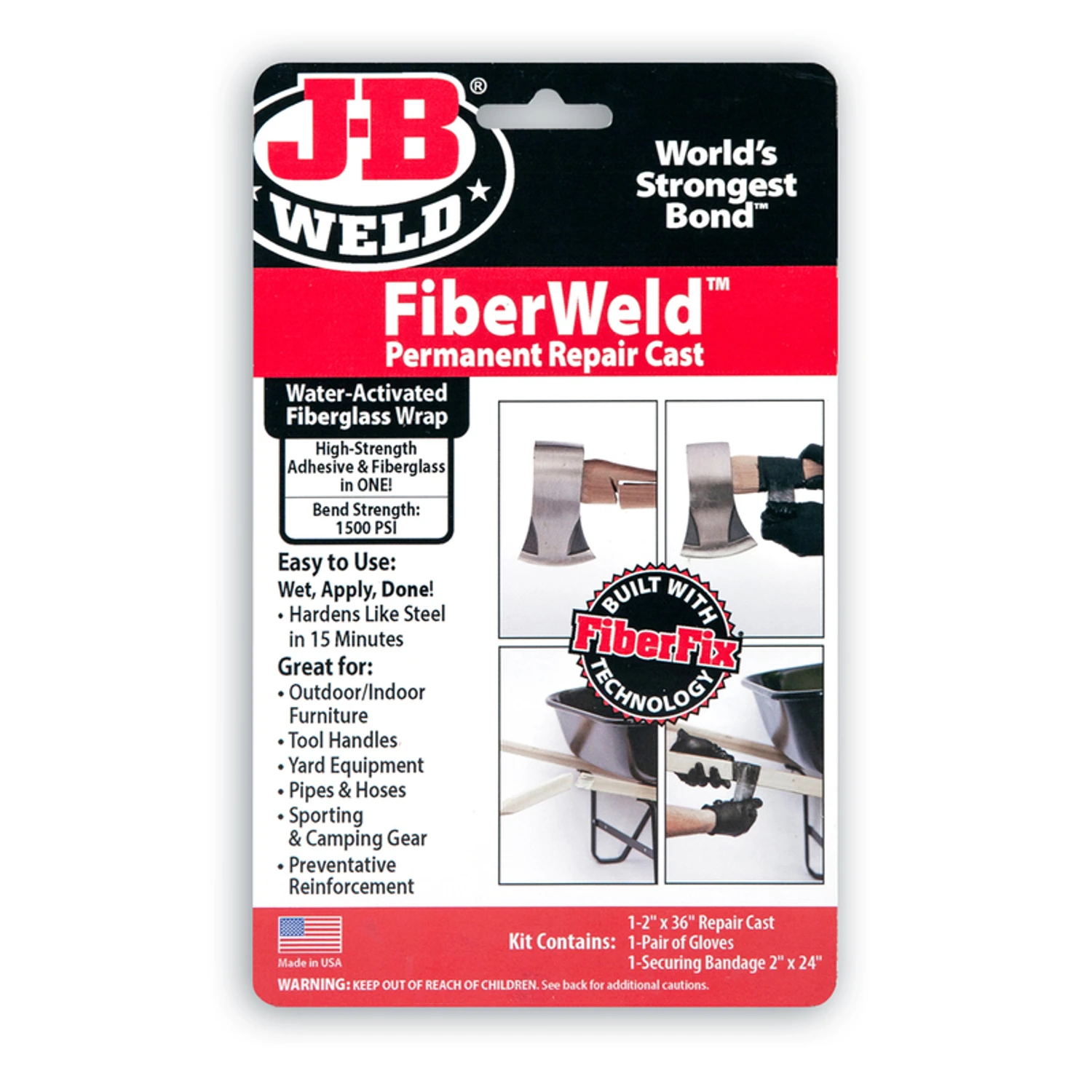 Fiberweld Permanent Repair Cast 2 In. X 36 In. Black Fiberglass Wrap