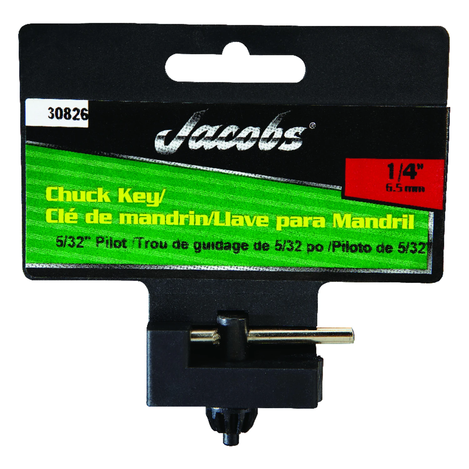 1/4 In Chuck Key With 5/32 In Pilot Shank - Ergonomic T-handle