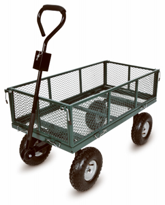 4-wheel Garden Cart, Removable Mesh Sidewalls