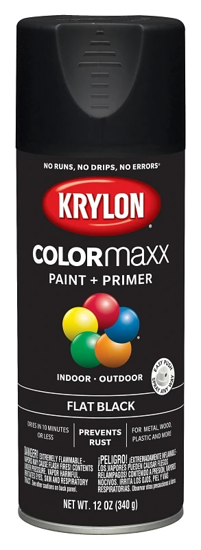 Colormaxx 12 Oz. Flat Black Spray Paint With Rust Protection
