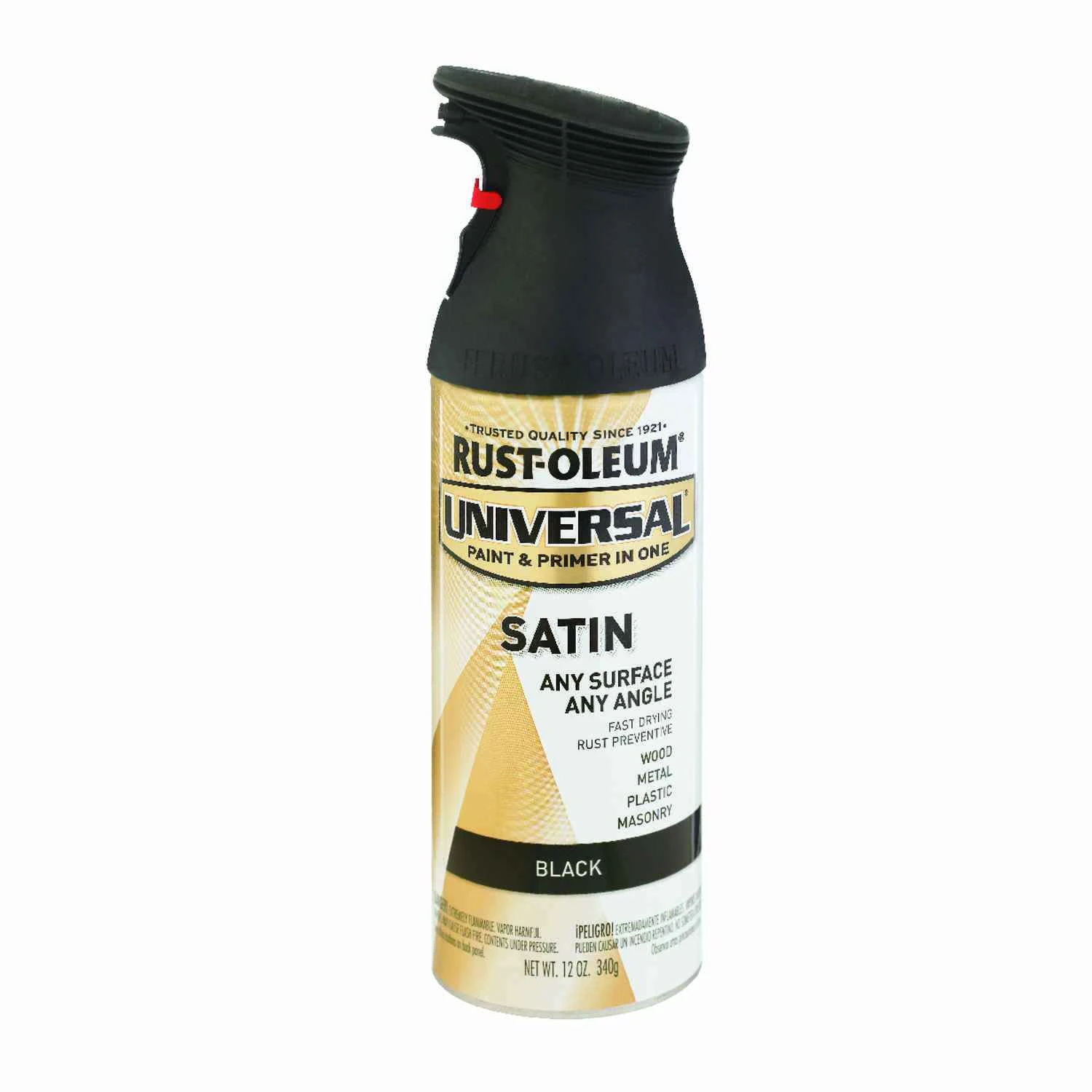 Universal 12 Oz. Satin Black Spray Paint & Primer In One