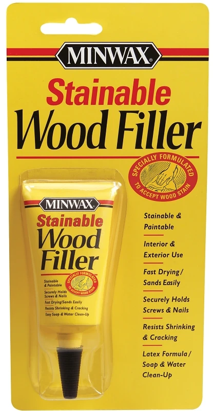 Natural Stainable Wood Filler 1 Oz - Fast Drying, Sandable, Indoor/outdoor Use