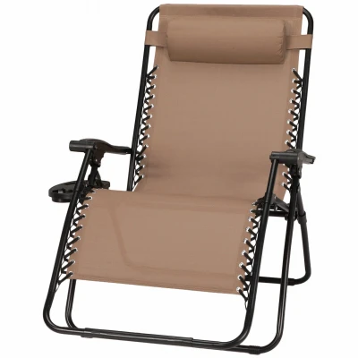 Sunny Isles Extra Large Zero Gravity Chair, Mocha, Coated Steel Frame