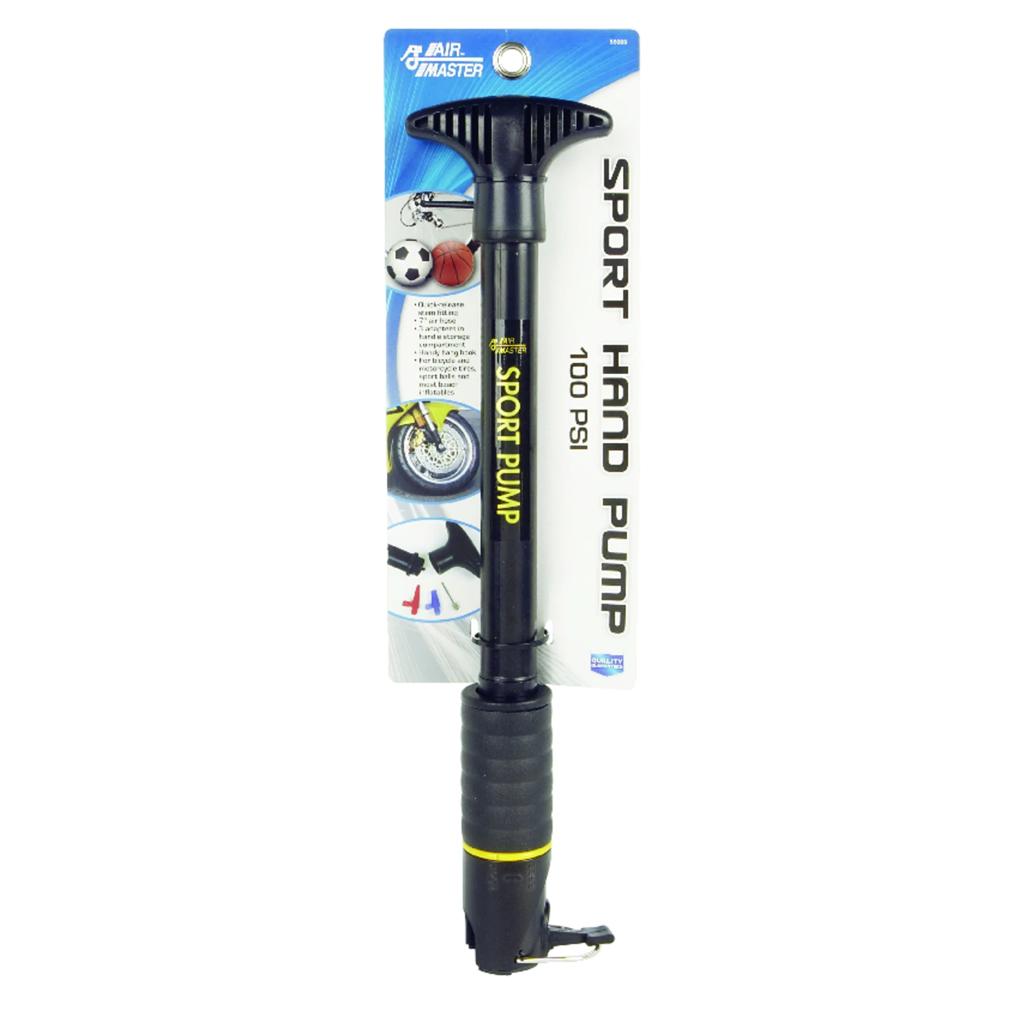 100 Psi Hand Pump For Bicycle Tires With Adapters And Quick Release