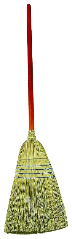 Warehouse Corn Broom With Lacquered Pine Handle, 56 In. Length