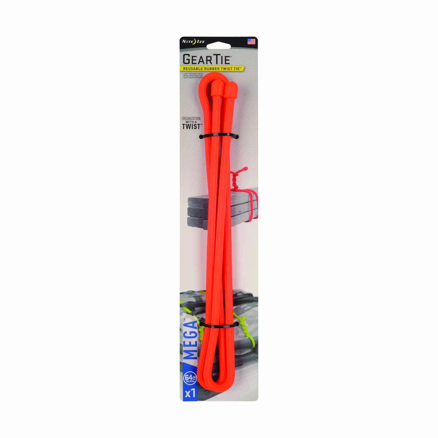 Gear Tie Mega 64 In. L Orange Twist Ties 1 Pk