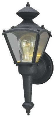 1-light Matte Black Wall Sconce With Clear Glass Panels