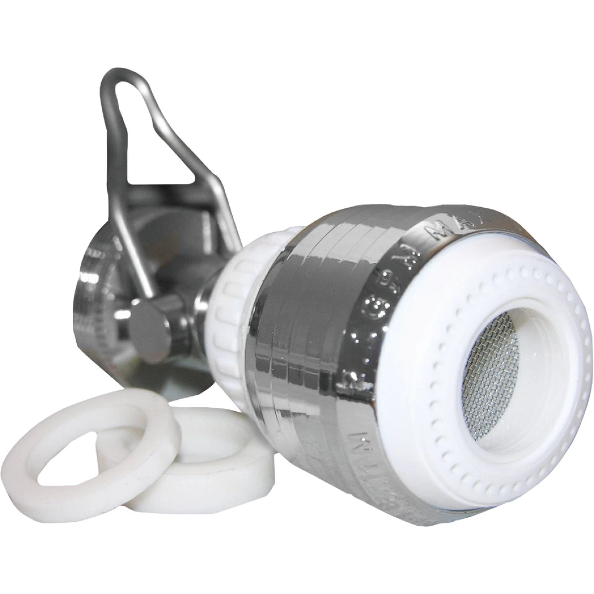 1.5 Gpm Swivel Spray Aerator With Shut-off, 55/64" X 27 Female X 15/16" Male