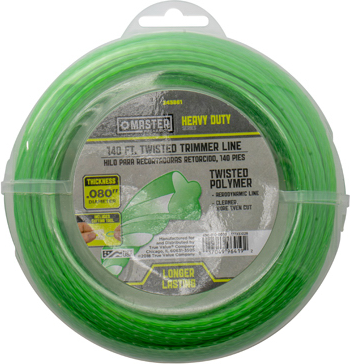Twisted String Grass Trimmer Line, Green, 0.080 In. Dia. X 140 Ft.