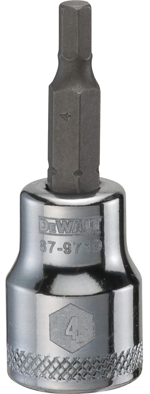 Hex Bit Socket, 3/8 Inch Drive, 4mm - Polished Chrome Vanadium Steel