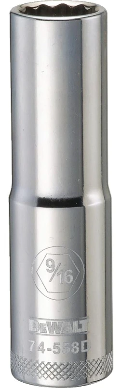 Sae Deep Socket, 12-point, 9/16 In., 1/2 In. Drive, Dwmt74558osp