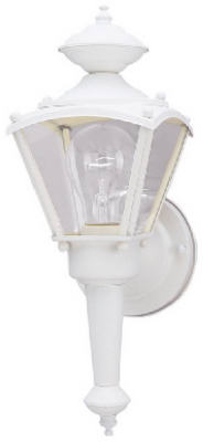 White Coach Lantern Wall Mount 100-watt A19 Incandescent Light Fixture