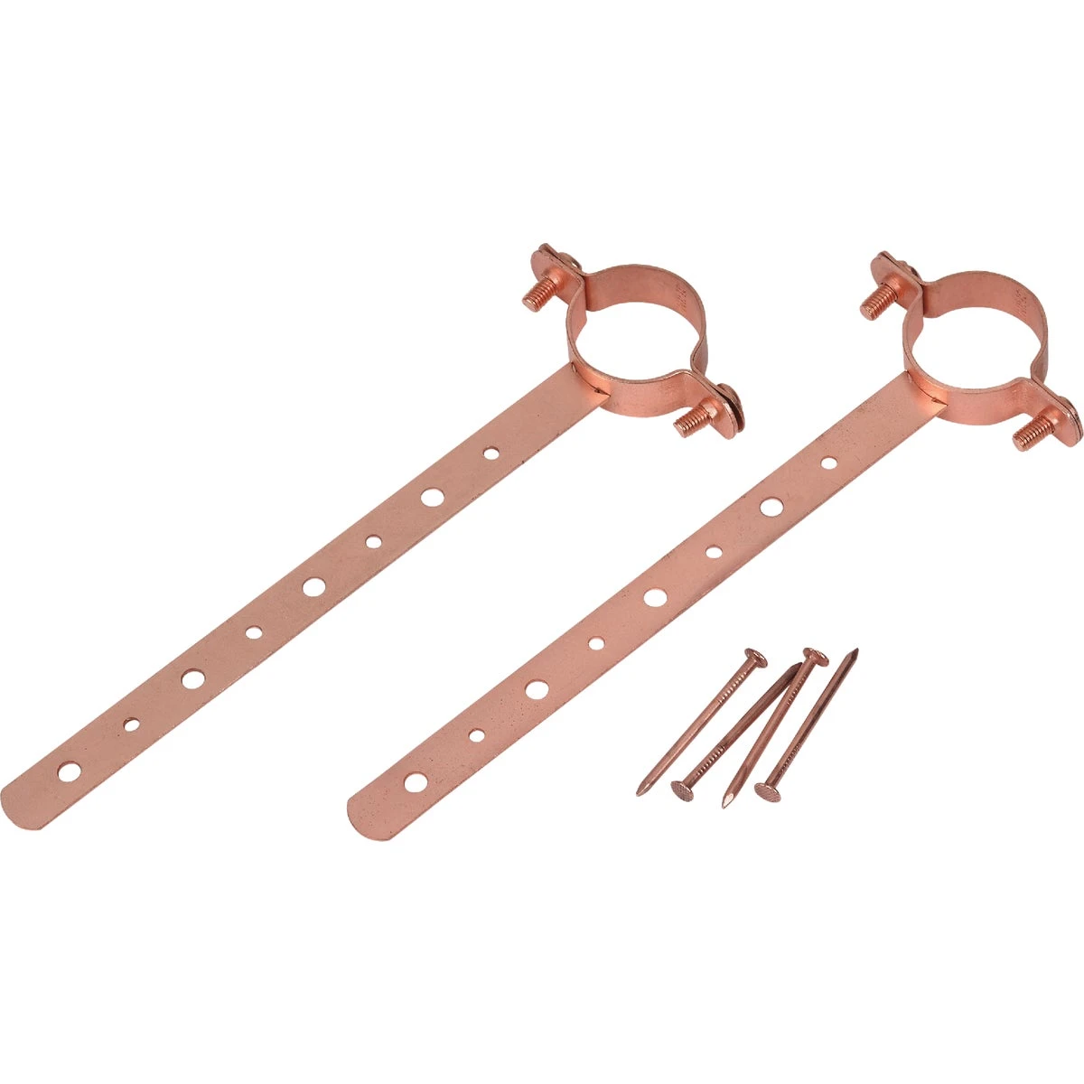 3/4 In. X 6 In. Copper-coated Pipe Hanger Strap - Milford Type