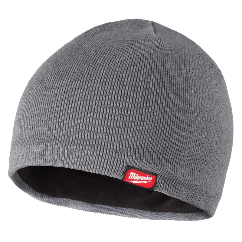 Gray Fleece-lined Acrylic Beanie Sock Cap One Size Fits Most