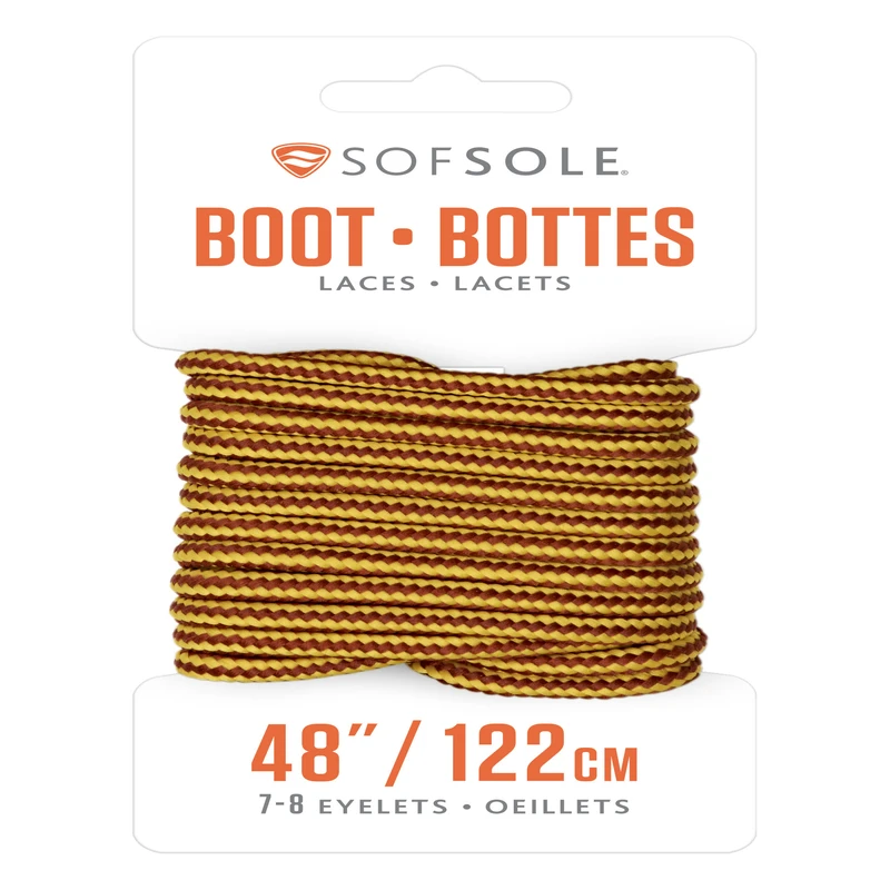 Sof Sole 48 Inch Gold-brown Round Boot Laces
