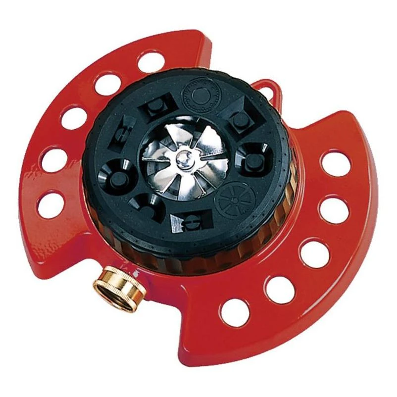10-15021 Red Colorstorm Nine Pattern Turret Sprinkler With Heavy-duty Base