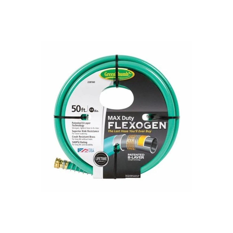 228160 0.625 In. X 50 Ft. Green Thumb Max Duty Flexogen Hose