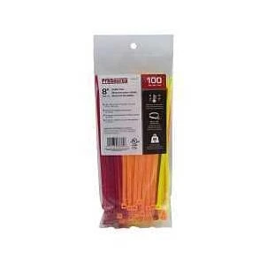 Prosource 8‑inch Heavy‑duty Self‑locking Nylon Cable Tie – 50 lb Tensile, Fluorescent Colors