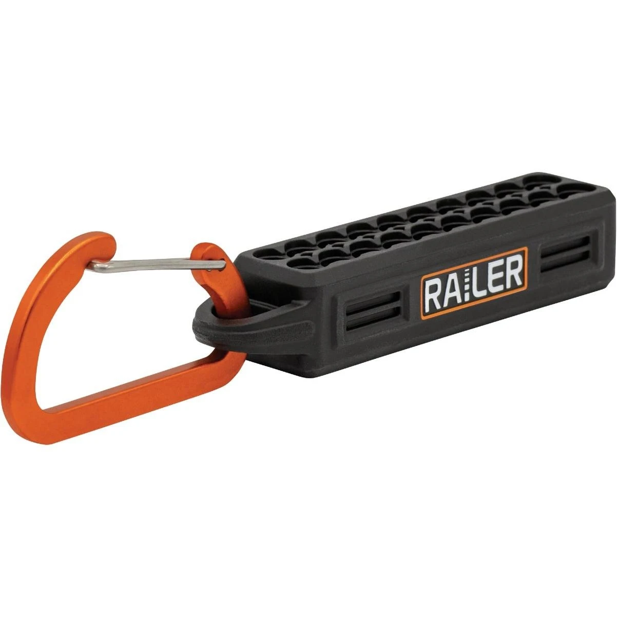 Railer Mega 20‑hole Black Bitrail Organizer With Carabiner
