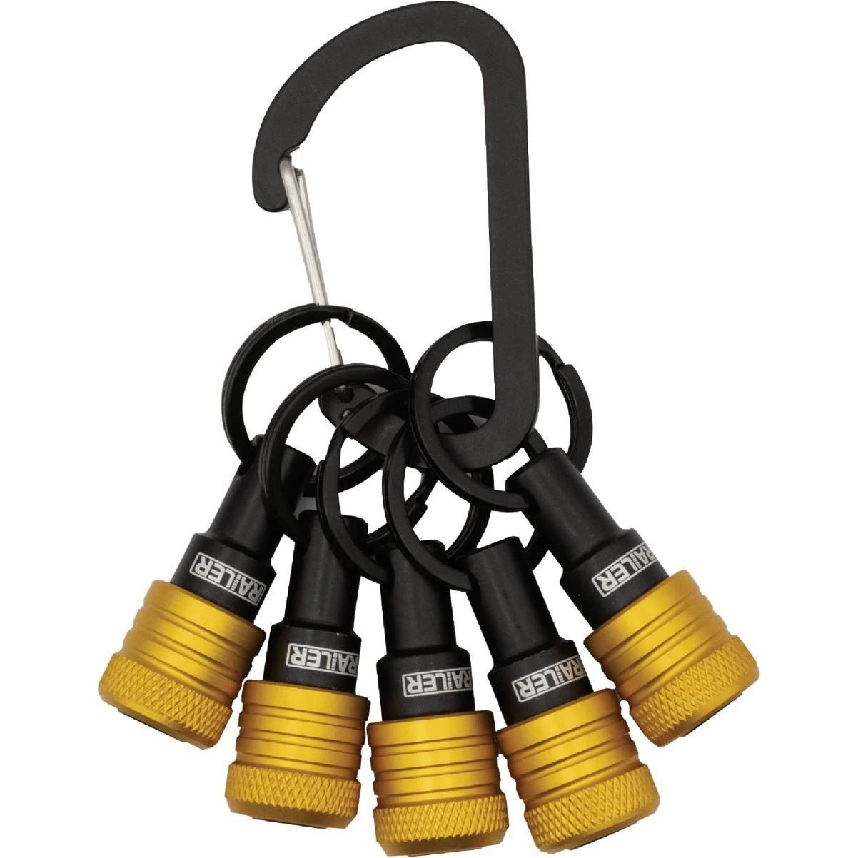 Railer Quick-change Hex Bit Holder Keychain – 5 Yellow 1/4‑inch Bits