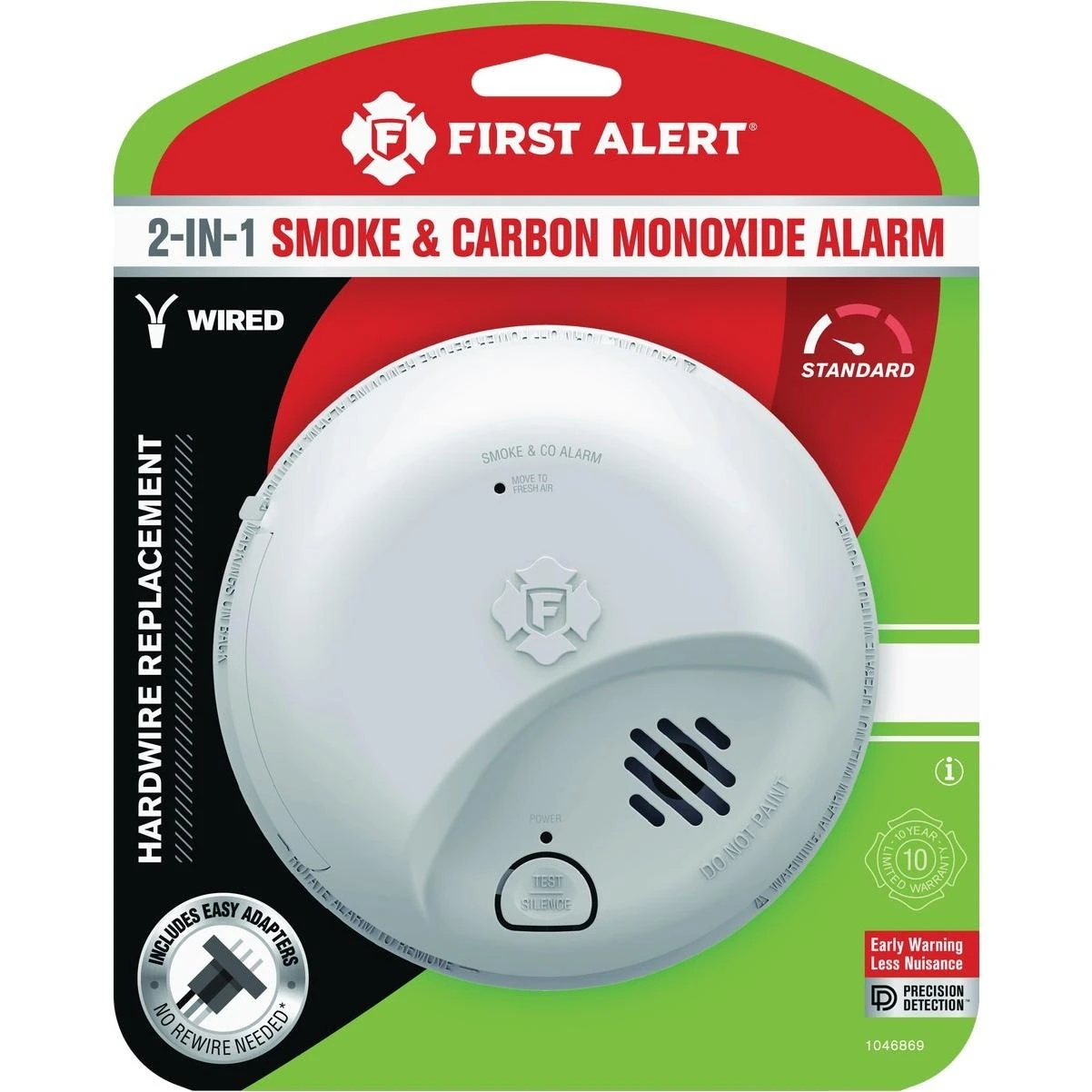 Hardwired Ionization Smoke & Carbon Monoxide Alarm, Battery Backup