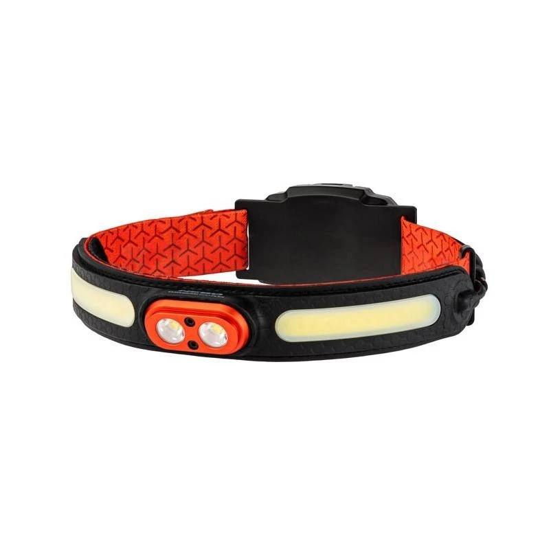 600‑lumen Rechargeable Led Headlamp – Black & Orange, Adjustable Beam