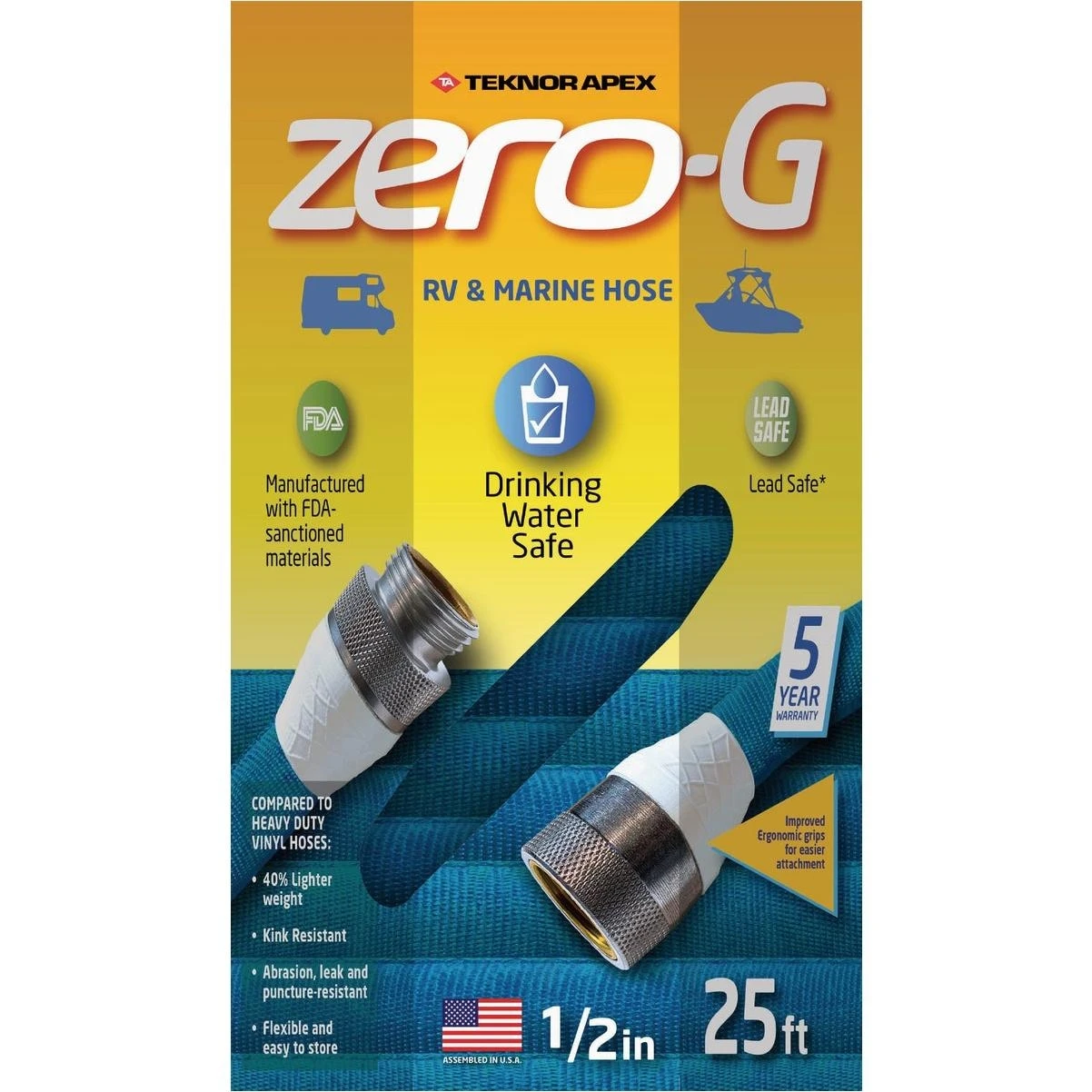Teknor Apex Zero-g 1/2 In. Dia. X 25 Ft. L. Rv & Marine Hose
