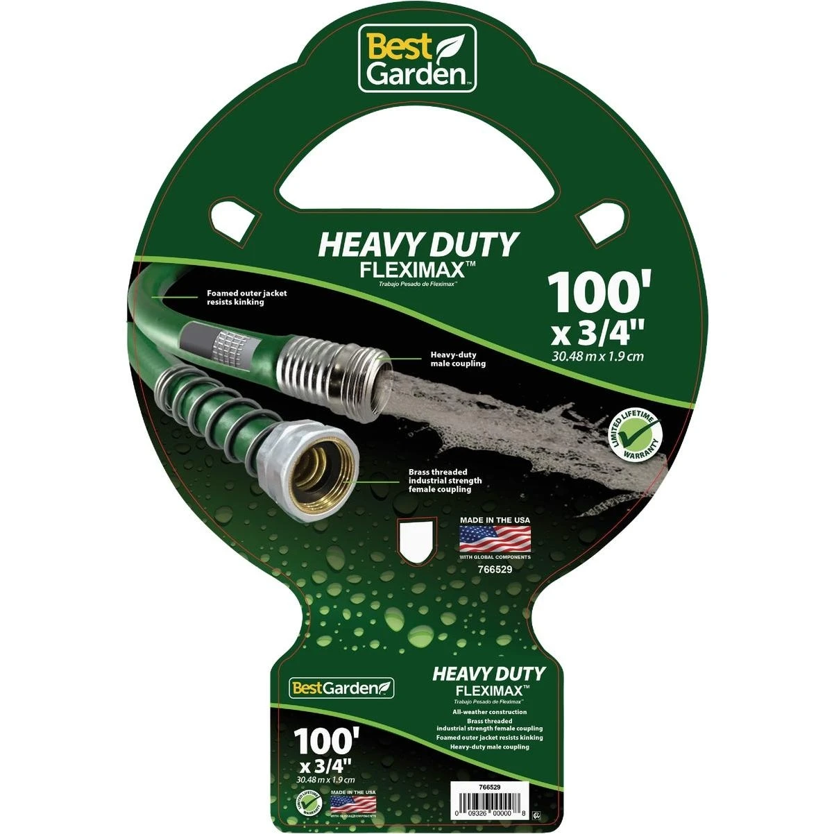 Fleximax 3/4‑inch 100‑ft Heavy‑duty Garden Hose – Ultra‑flexible, Kink‑free Water Reel