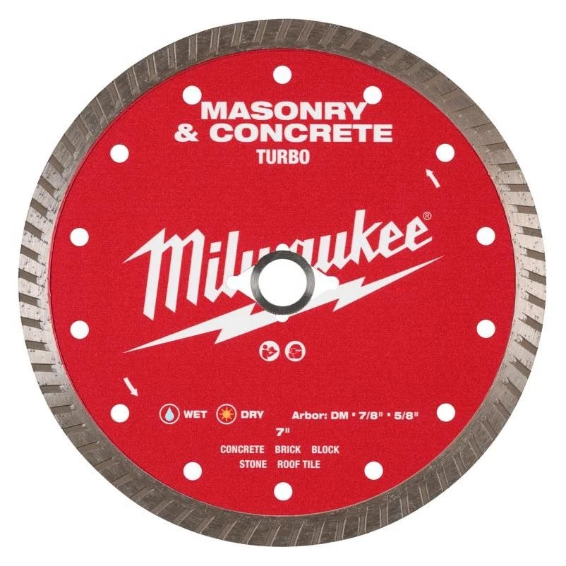 Turbo Rim 7‑inch Diamond Saw Blade – Dm‑7/8‑5/8 Arbor