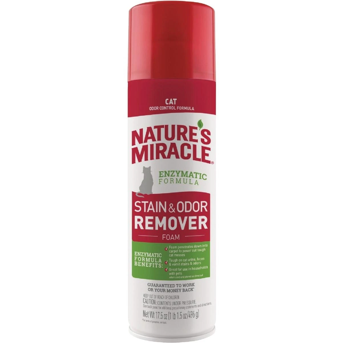 17.5 Oz. Foam Aerosol Cat Stain And Odor Remover