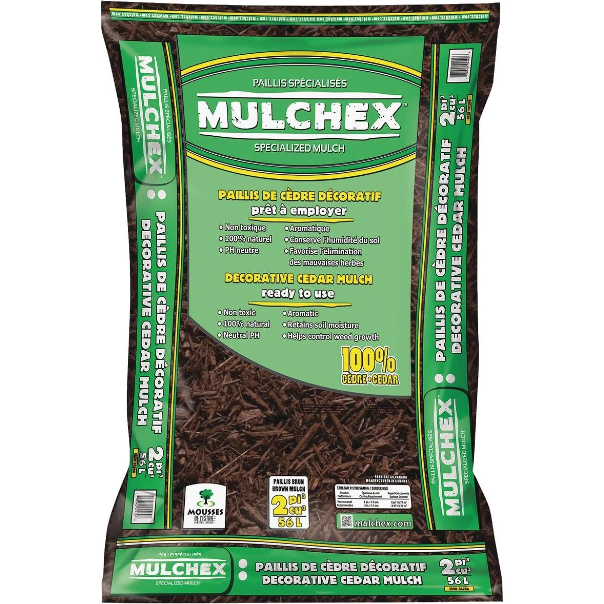 2 Cu. Ft. Dyed Brown 100% Pure Cedar Mulch