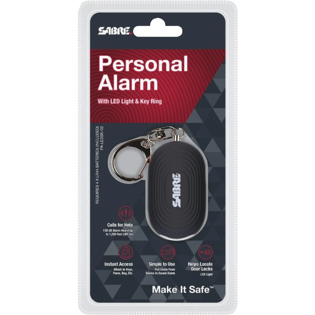 130db Personal Alarm With Led Light