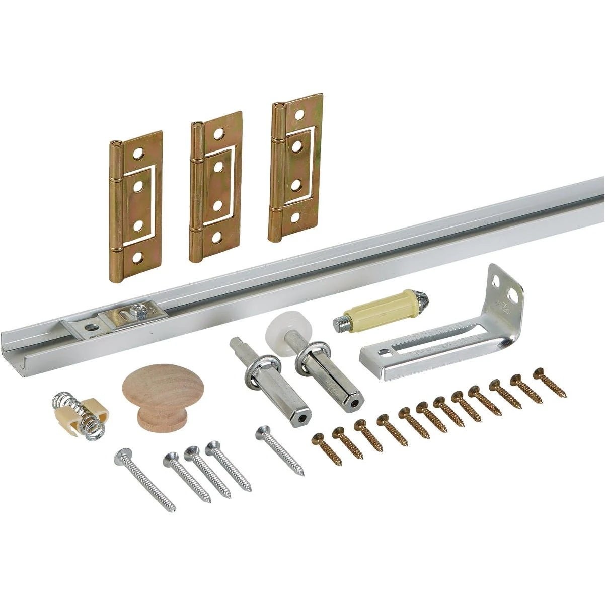 36 In. White Folding Door Hardware Set