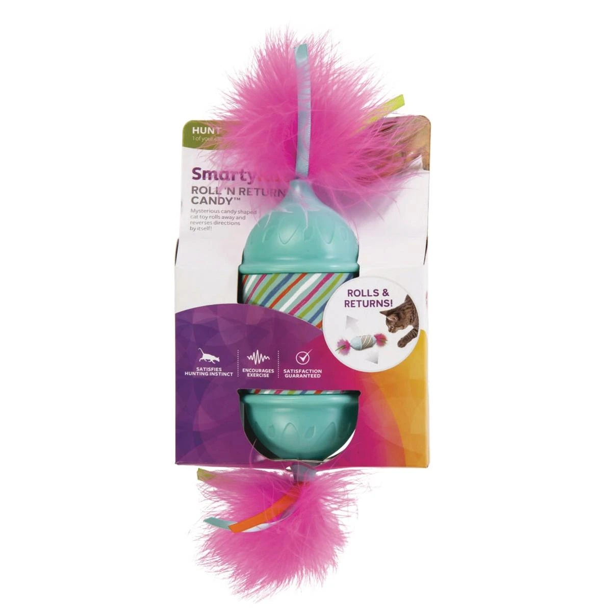 Roll N Return Candy Mysterious Motion Cat Toy