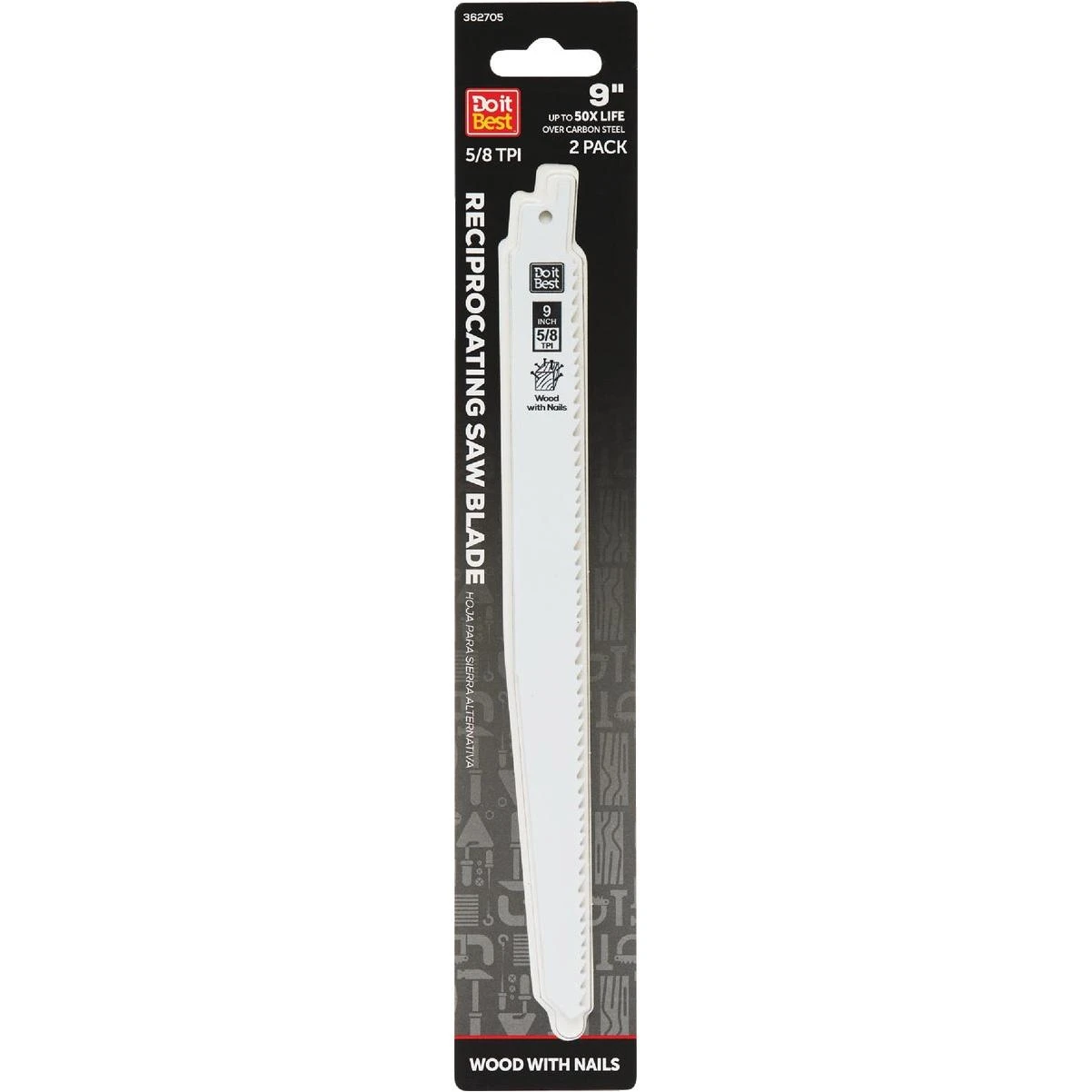 9 In. 5/8 Tpi Bi-metal Nail-embedded Wood Reciprocating Saw Blade (2-pack)