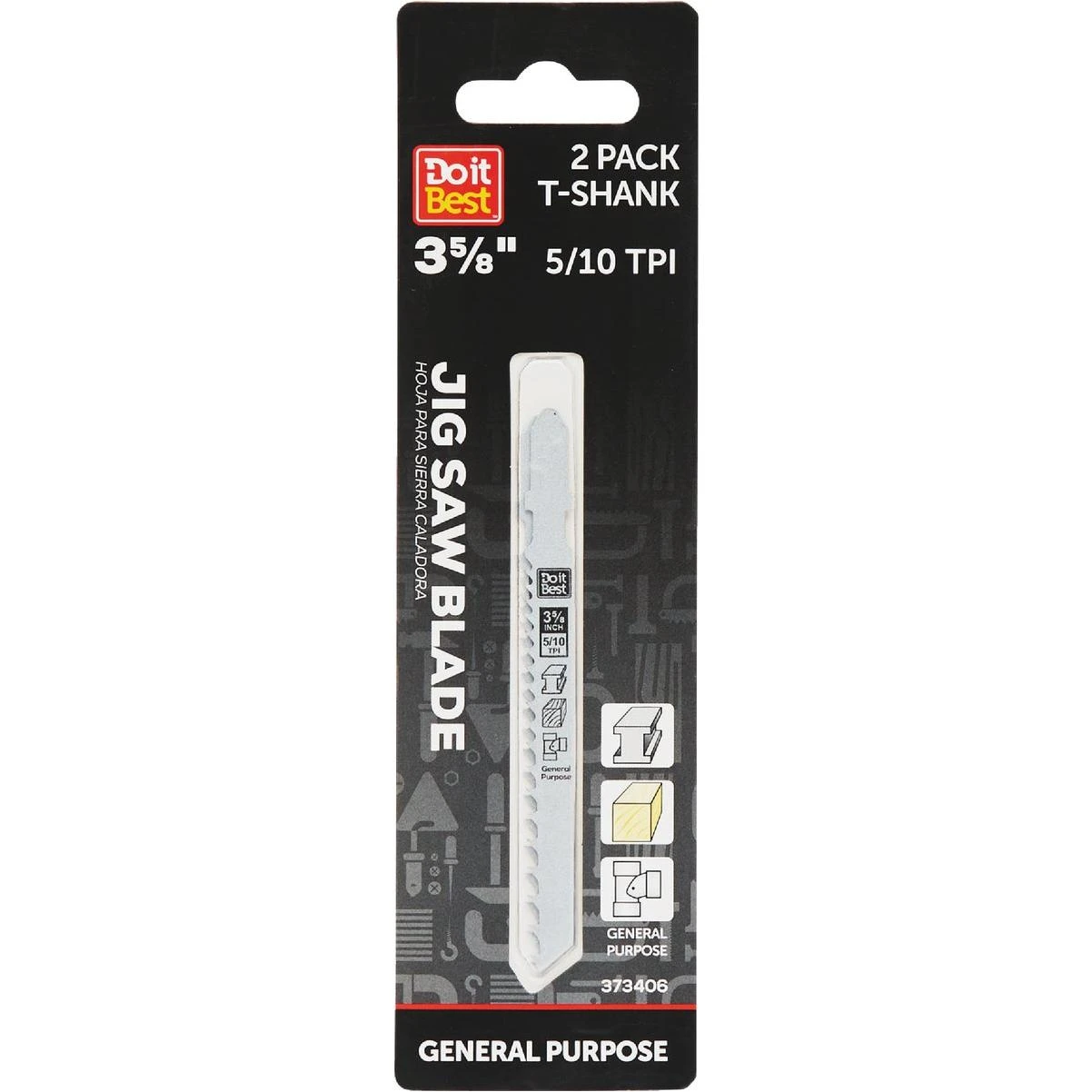 3-5/8 In. X 5/10 Tpi T-shank Jig Saw Blade For General Purpose (2-pack)