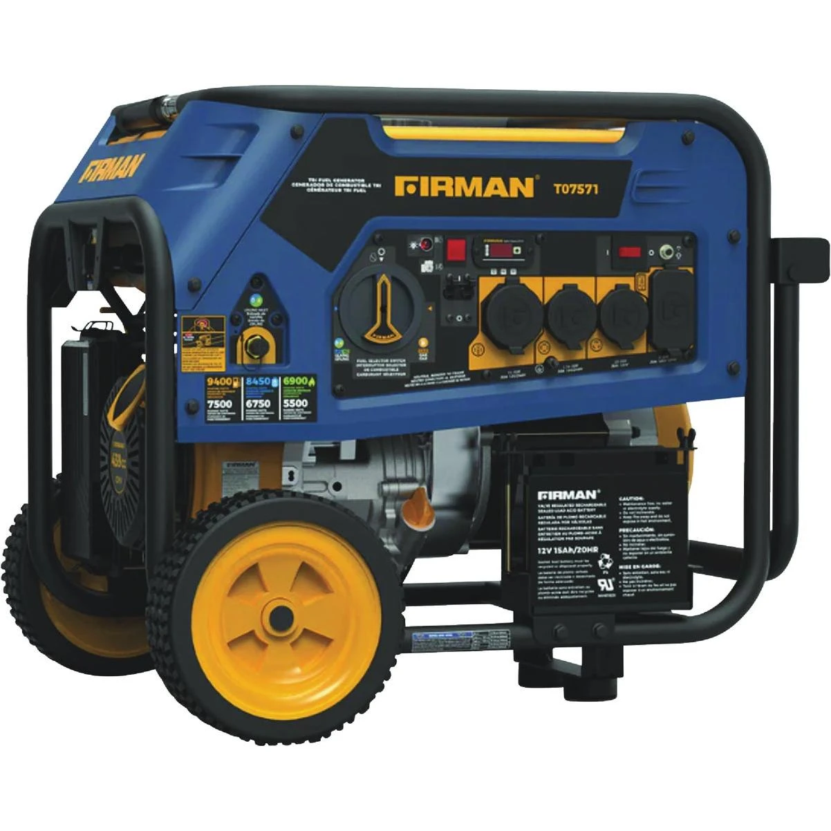 7500w Tri Fuel Electric Start Portable Generator