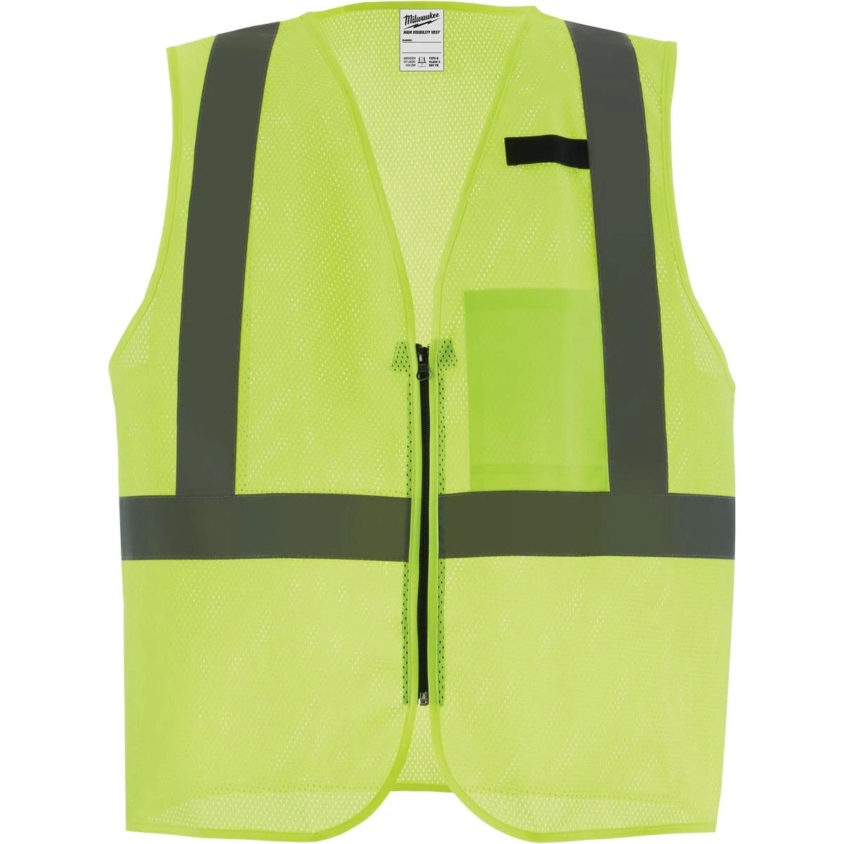 Class 2 High Visibility Yellow Mesh One Pocket Safety Vest, S/m