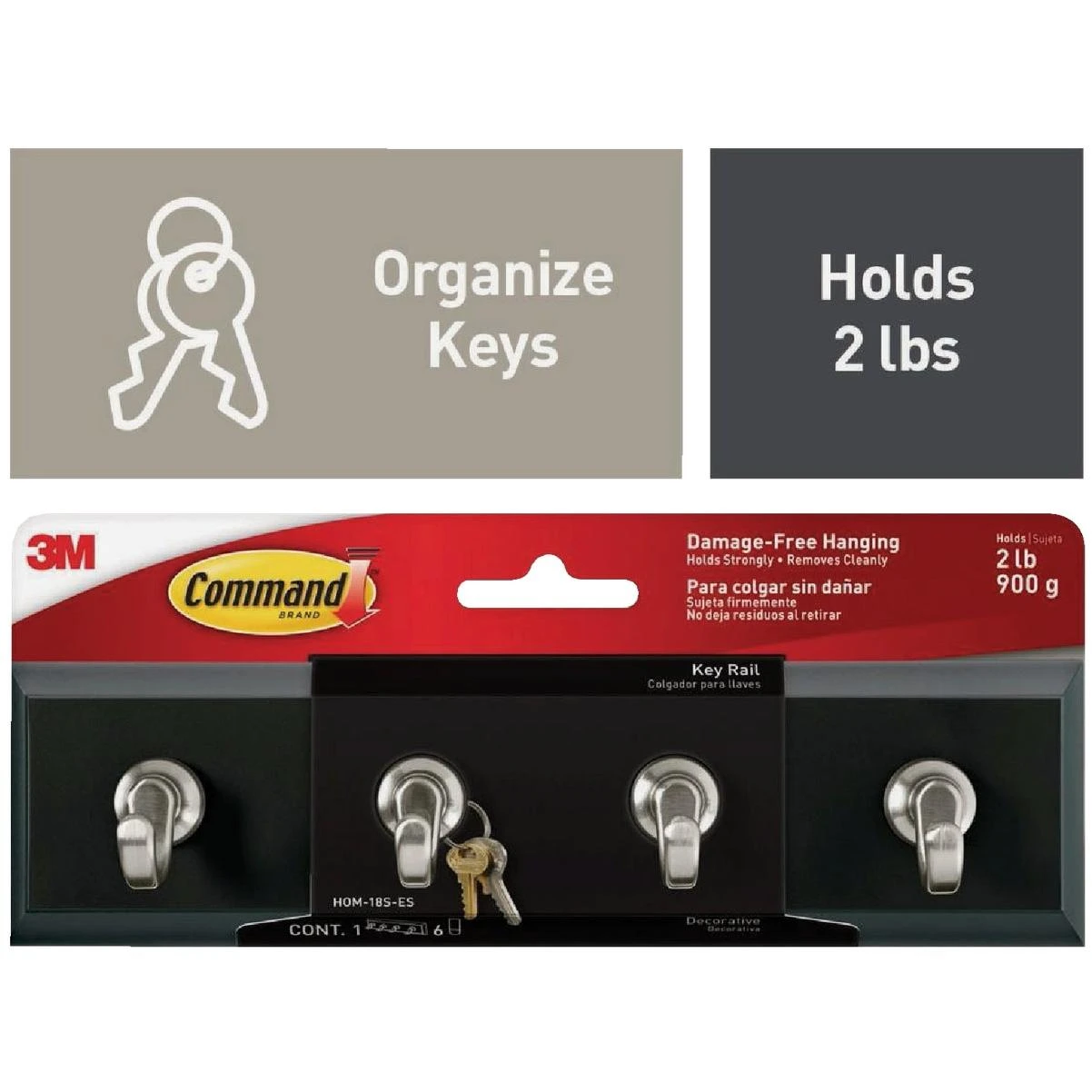 Slate Adhesive Key Rail, 6 Strips