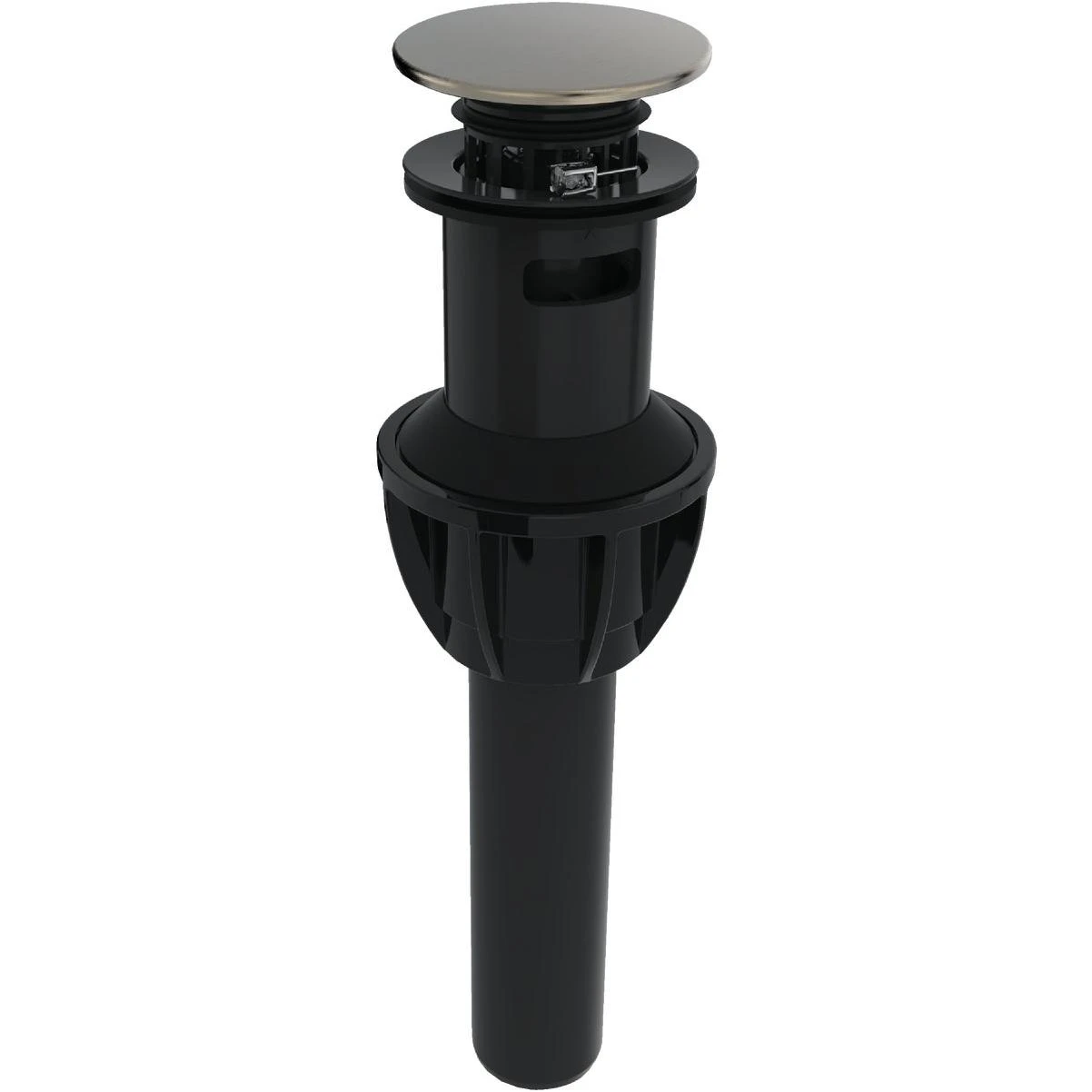 Compass Manufacturing 1-1/4 In. Brushed Nickel Easy Clean Drain Safeguard Push Style Pop-up Drain