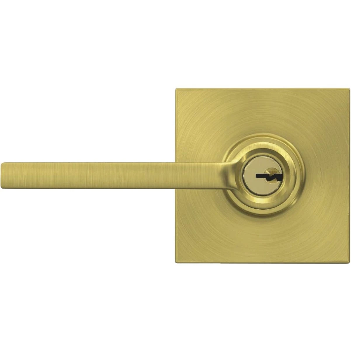 Latitude Lever Collins Satin Brass Keyed Entry Lock